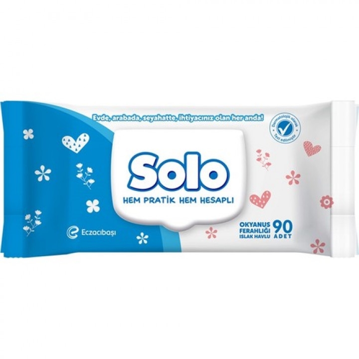  سولو مناديل مبللة منفردة 90 قطعة