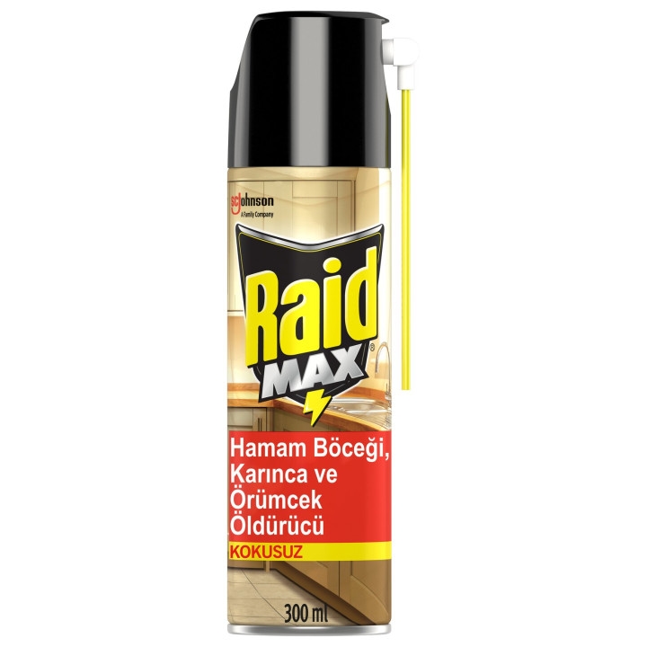 RAİD MAX HAMAM BÖCEĞİ KARINCA VE ÖRÜMCEK ÖLDÜRÜCÜ - KOKUSUZ  300 ml