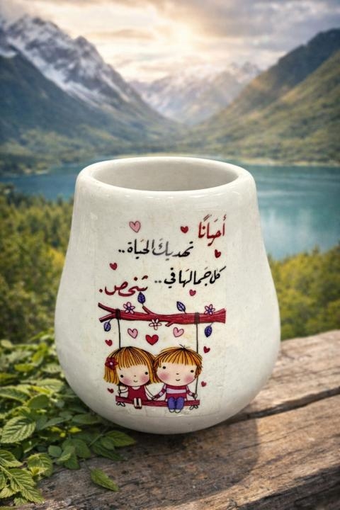 جوزة متة مكتوب عليها - أحياناً تهديك الحياة كل جمالها في شخص