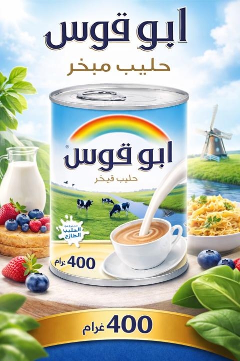 أبو قوس حليب مبخر 400 غرام