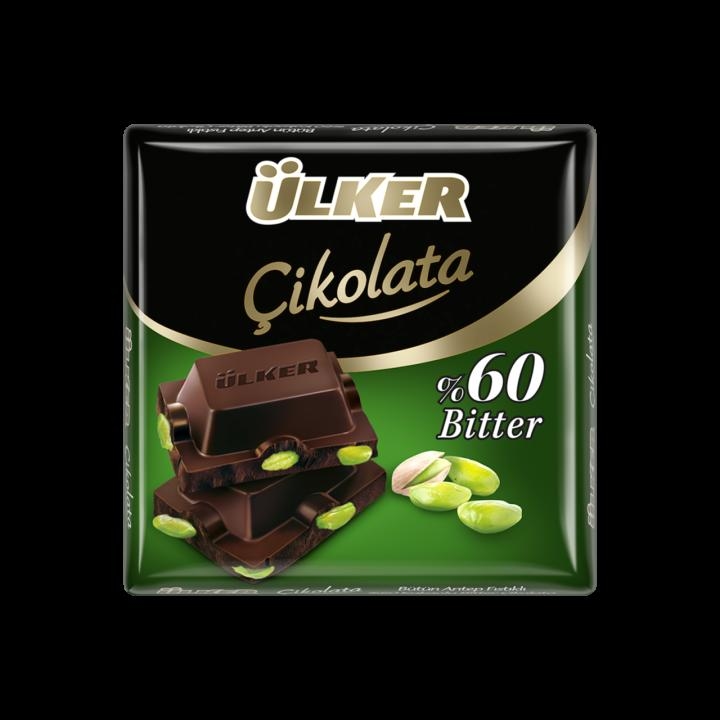 أولكر 60 % شوكولا داكنة وفستق عنتابي 65 غرام