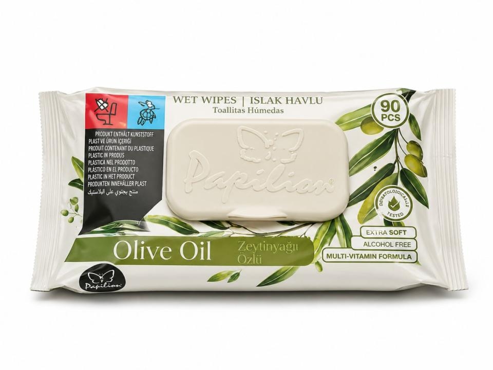 بابيليون مناديل معطرة بزيت الزيتون عدد 90