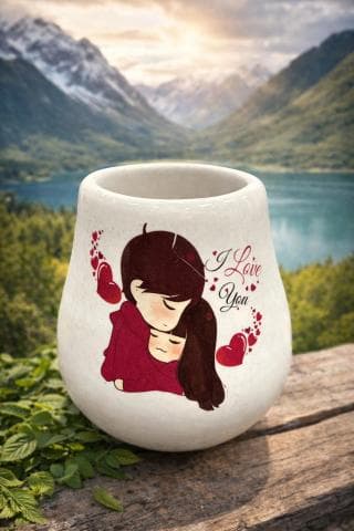 جوزة متة مكتوب عليها - I LOVE YOU