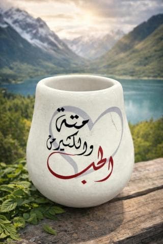 جوزة متة مكتوب عليها - متة والكثير من الحب