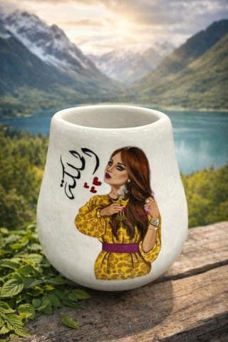 جوزة متة مكتوب عليها - الملكة مع صورة