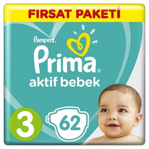 بريما حفاضات أطفال قياس 3 عدد 62