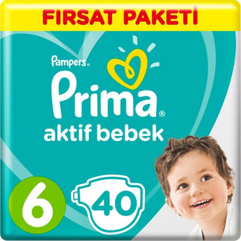 بريما حفاضات أطفال قياس 6 عدد 40
